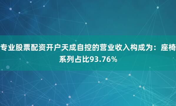 专业股票配资开户天成自控的营业收入构成为：座椅系列占比93.76%